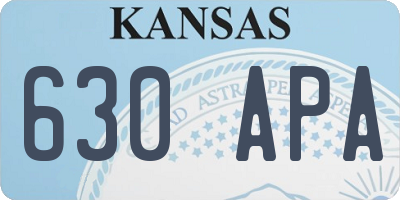 KS license plate 630APA