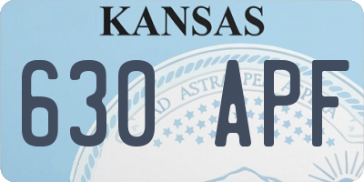 KS license plate 630APF
