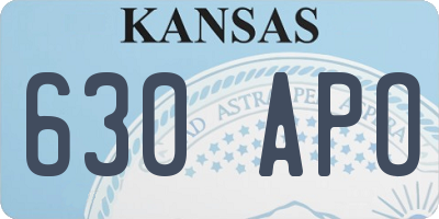 KS license plate 630APO