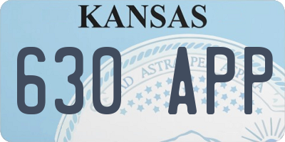 KS license plate 630APP