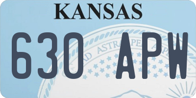 KS license plate 630APW