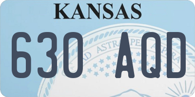 KS license plate 630AQD