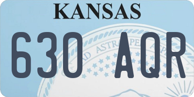 KS license plate 630AQR