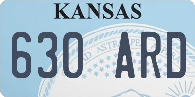 KS license plate 630ARD