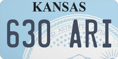 KS license plate 630ARI