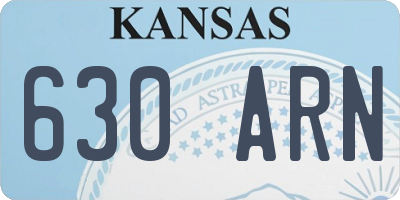 KS license plate 630ARN