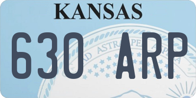 KS license plate 630ARP