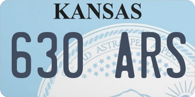 KS license plate 630ARS
