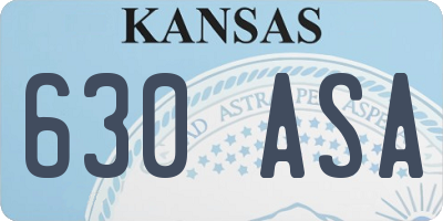 KS license plate 630ASA