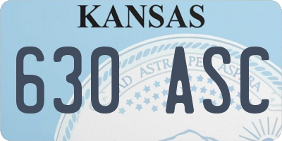 KS license plate 630ASC