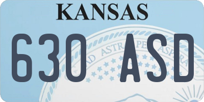 KS license plate 630ASD