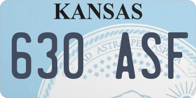 KS license plate 630ASF