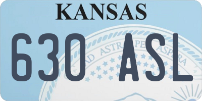 KS license plate 630ASL