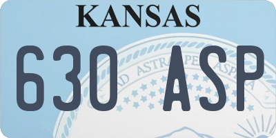 KS license plate 630ASP