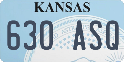 KS license plate 630ASQ