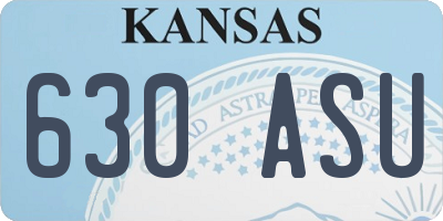 KS license plate 630ASU
