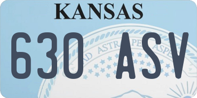 KS license plate 630ASV