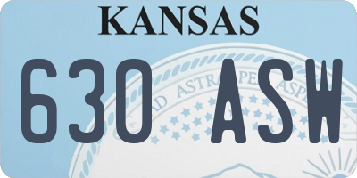 KS license plate 630ASW