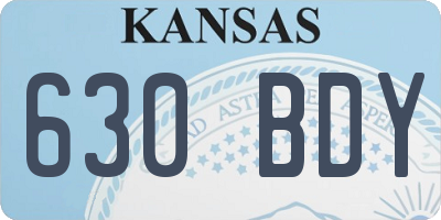KS license plate 630BDY