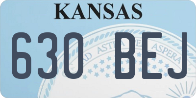KS license plate 630BEJ