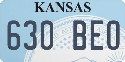KS license plate 630BEO