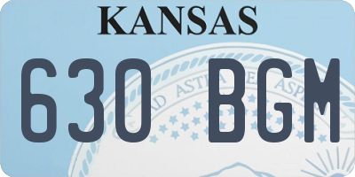 KS license plate 630BGM