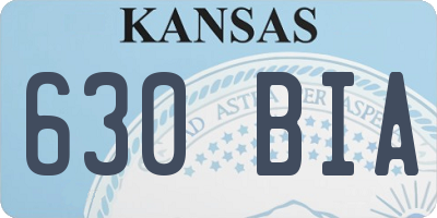 KS license plate 630BIA