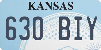 KS license plate 630BIY