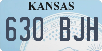 KS license plate 630BJH