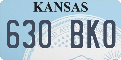 KS license plate 630BKO