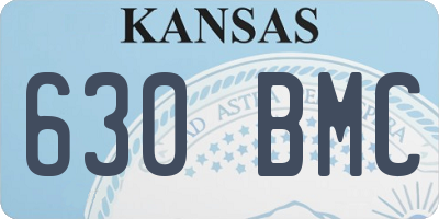 KS license plate 630BMC
