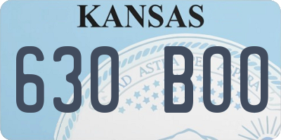 KS license plate 630BOO