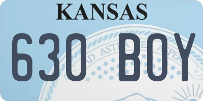 KS license plate 630BOY