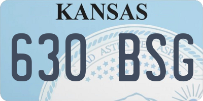 KS license plate 630BSG
