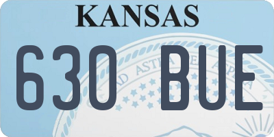 KS license plate 630BUE