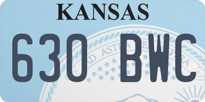 KS license plate 630BWC