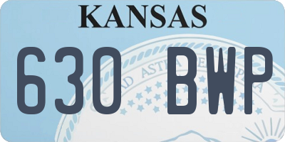 KS license plate 630BWP
