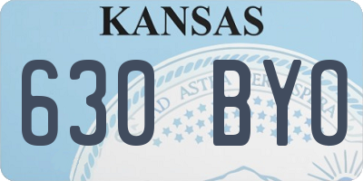 KS license plate 630BYO