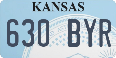 KS license plate 630BYR