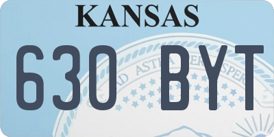KS license plate 630BYT