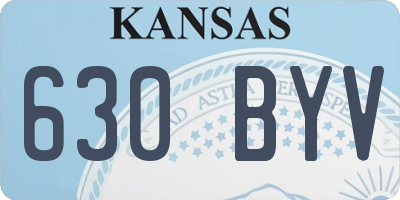 KS license plate 630BYV