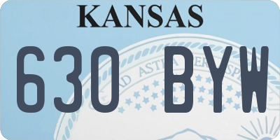 KS license plate 630BYW