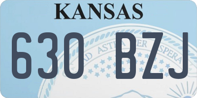 KS license plate 630BZJ