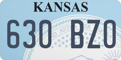 KS license plate 630BZO
