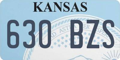 KS license plate 630BZS