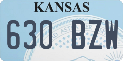 KS license plate 630BZW
