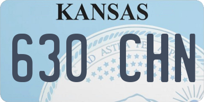 KS license plate 630CHN