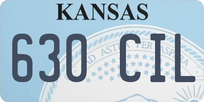 KS license plate 630CIL