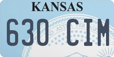 KS license plate 630CIM