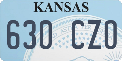 KS license plate 630CZO